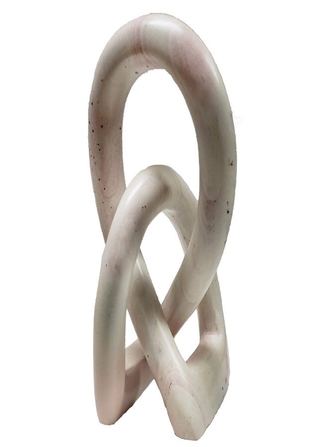 Stoneage Arts Continuous Looped Entwined Love Knot Sculpture Unique Modern Contemporary Décor Hand-Crafted Soapstone Artisans of Kenya Genuine Human Hands Precious Gift (6 Inch, Natural) - Image 5